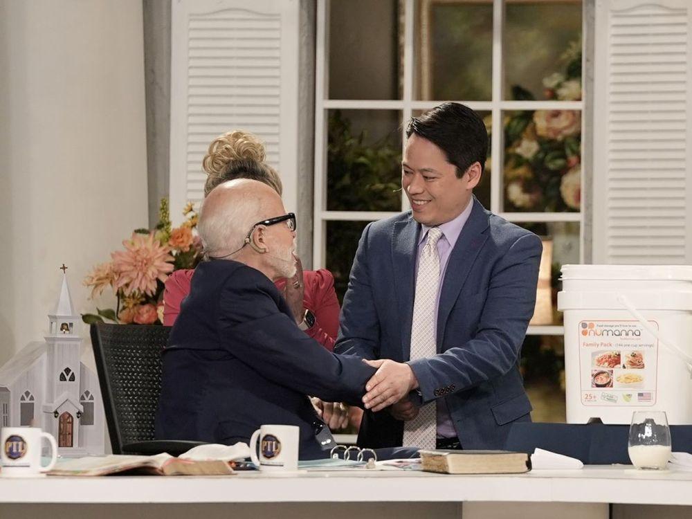 Pastor Steve Cioccolanti on the Jim Bakker PTL Show in April 2023